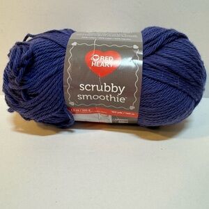 1 Skein Red Heart Scrubby Smoothie Yarn - Blueberry